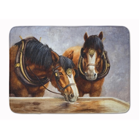 Carolines Treasures Horses Taking a Drink of Water Machine Washable Memory Foam Mat BDBA0119RUG